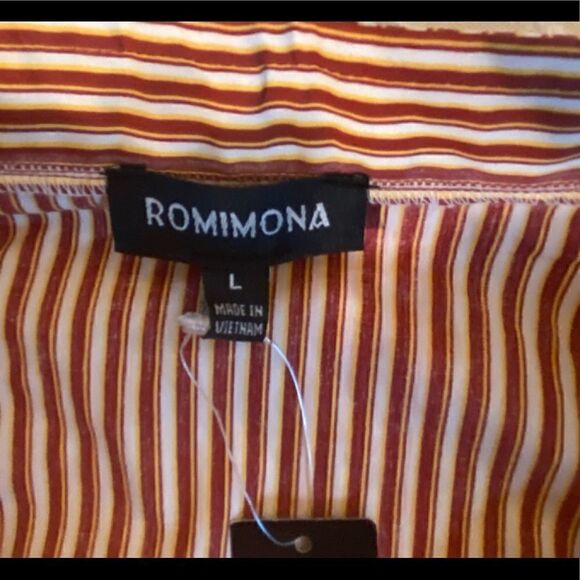 đROMIMONA Womenâs StripedâSnap Up Long Sleeve Shirts Sizes :âVarious - Picture 8 of 12